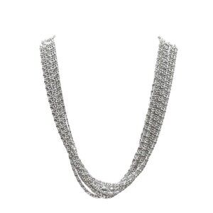 Vintage Sarah Coventry Multi Strand Silver Tone Chain Necklace 16 in